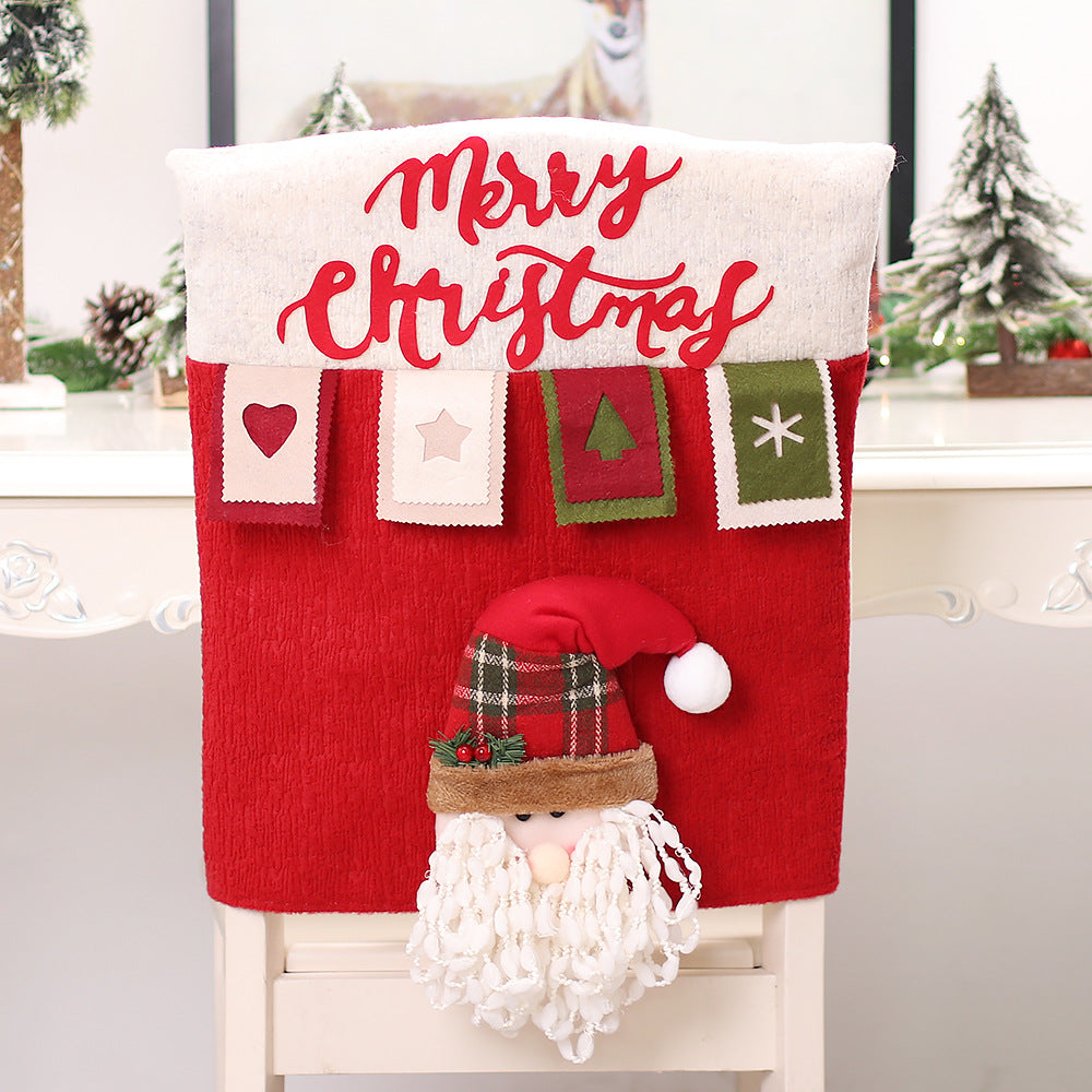 Christmas Decorations Cartoon Color Three-dimensional Doll Chair Cover