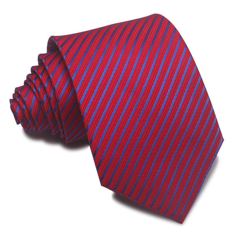 Men's 8cm Striped Polyester Jacquard Tie – Formal