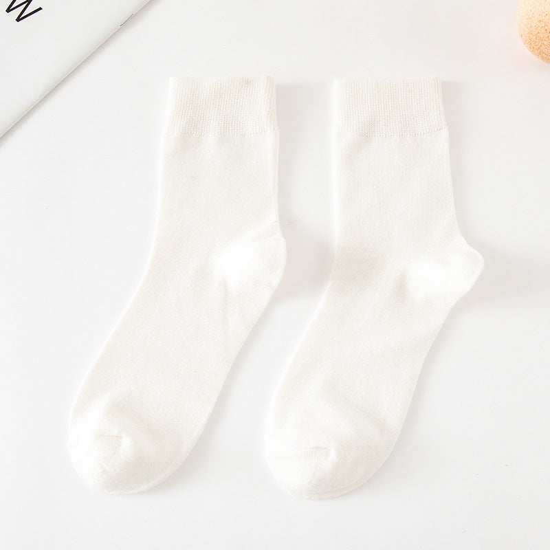 Solid Color Tube Socks for Autumn and Winter