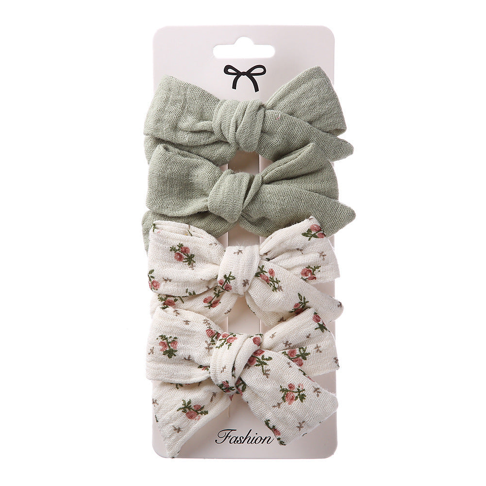 Children's Hair Accessories Cute Bow Cloth Hairpin