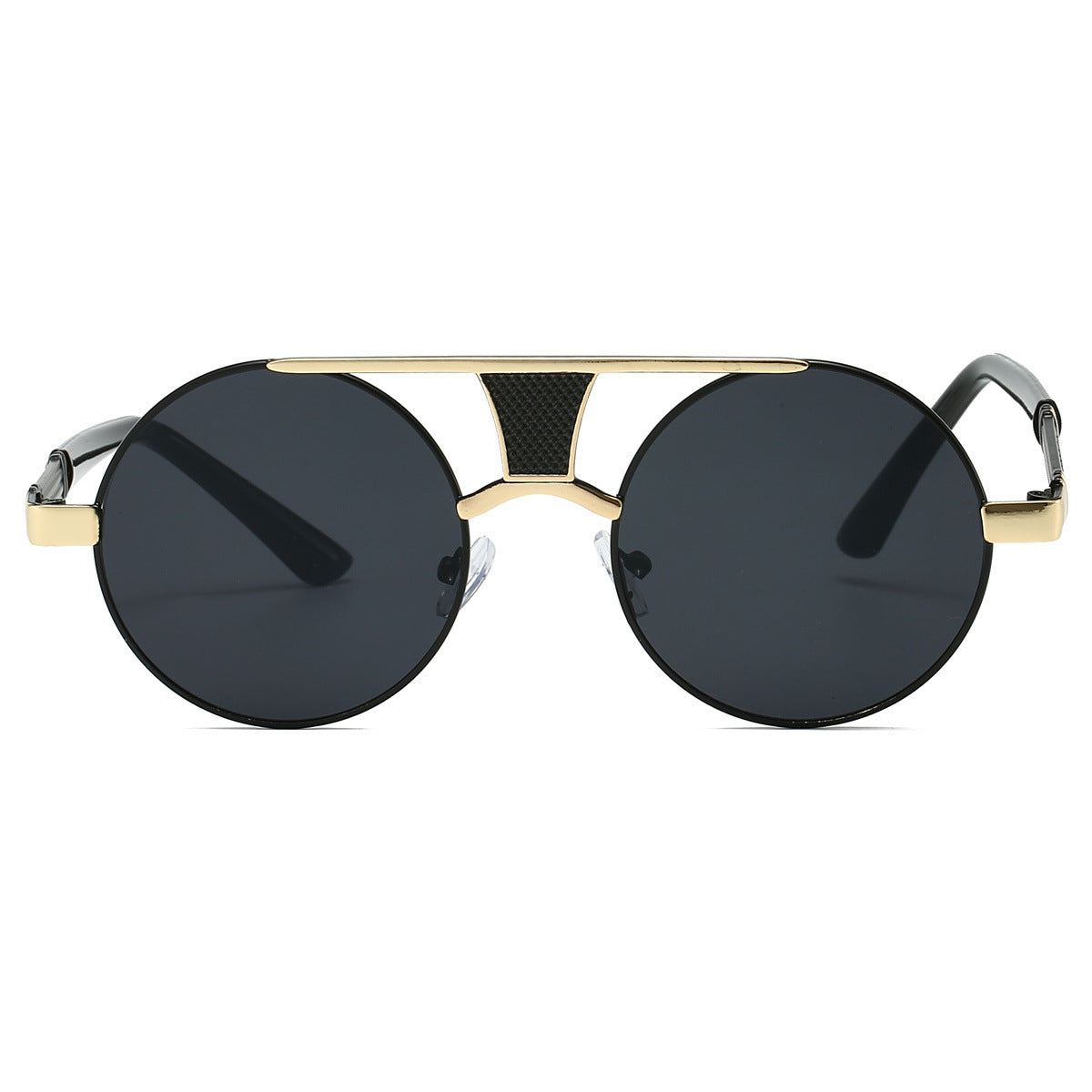 Men's Double Beam Round Frame HD Fashion Sunglasses