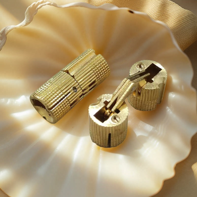 Folding Hidden Door Hinge 180 Degrees Parallel Copper Word Hinges Bucket Cylindrical Small Wooden Box Flip Hinge