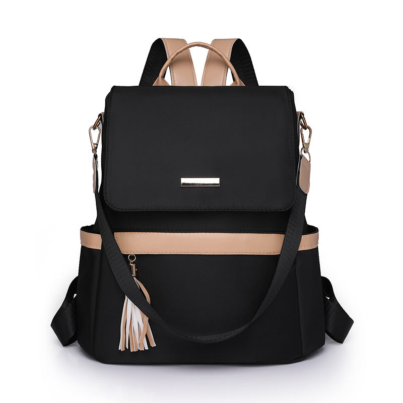 Womens Tassel Backpack Oxford Cloth Retro Travel Bag