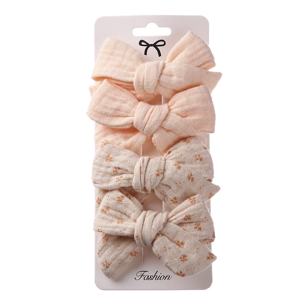Children's Hair Accessories Cute Bow Cloth Hairpin