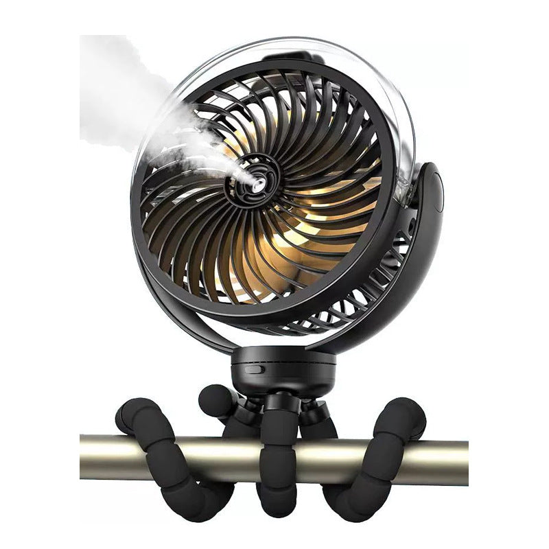 Outdoor Household Camping Comes With Ambience Light Stroller Octopus Spray Fan