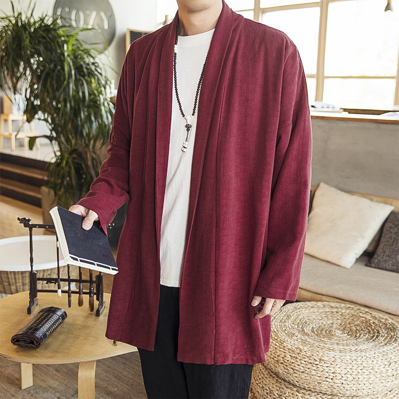 Fashion Casual Cotton Linen Robe Chinese Style Retro
