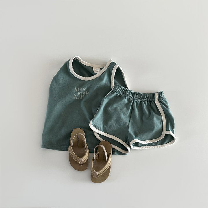Cotton Vest And Shorts Set For Kids Unisex Summer Wear