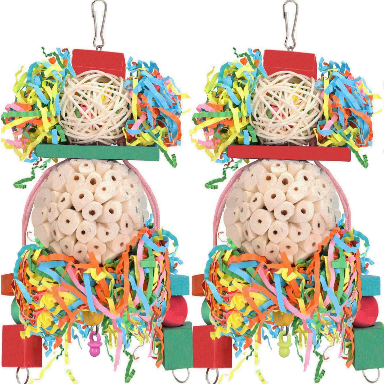 Parrot Toys Straw Ball Wooden Bird Cage Accessories