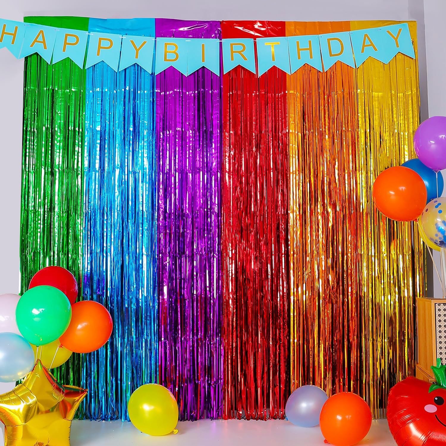 Birthday Stitching Decorations Supplies Tinsel Curtain Wedding Stage Layout Photo Props