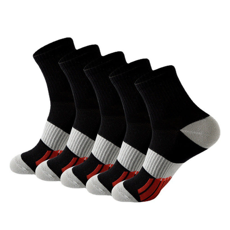 Men's Middle Tube Color Matching Basketball Socks