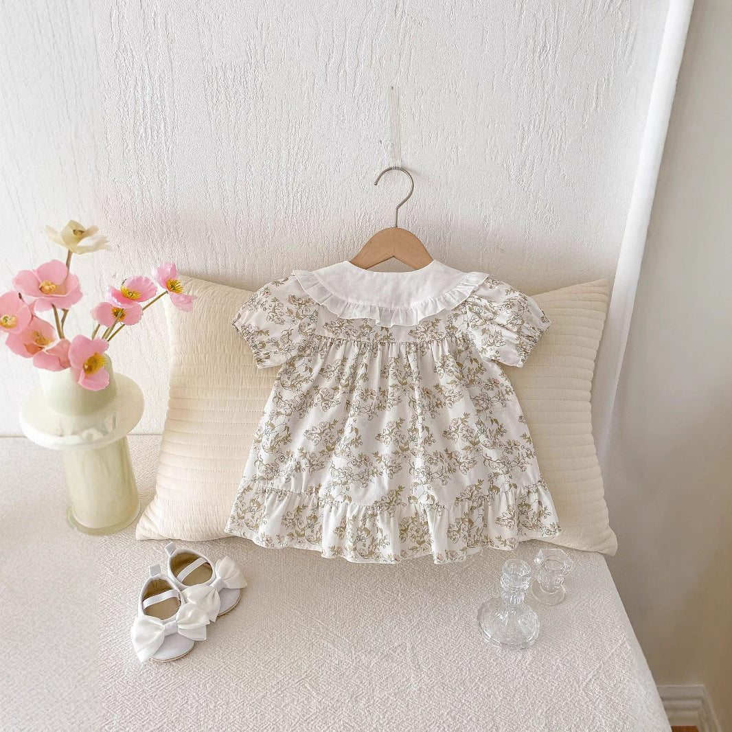 Floral Newborn Outing Dress – Baby Girl Party Dress Outfit