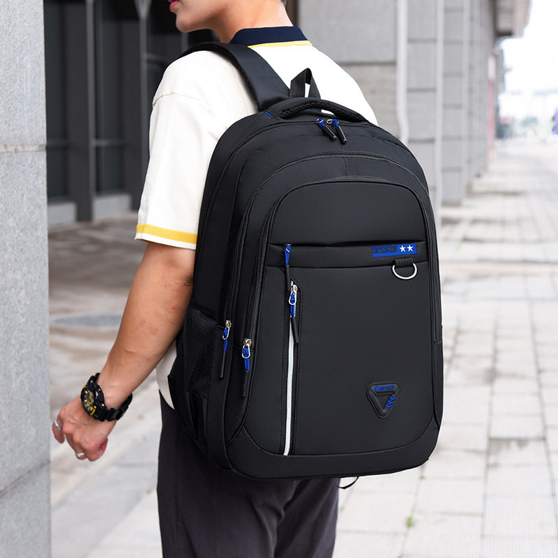 Men's Oxford Cloth Backpack Letters Pattern Large Capacity