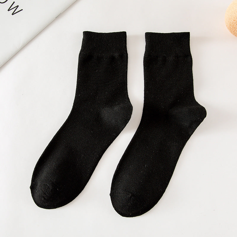 Solid Color Tube Socks for Autumn and Winter