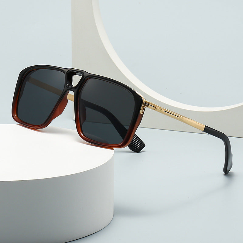 Men's Retro Double Square Frame Sunglasses