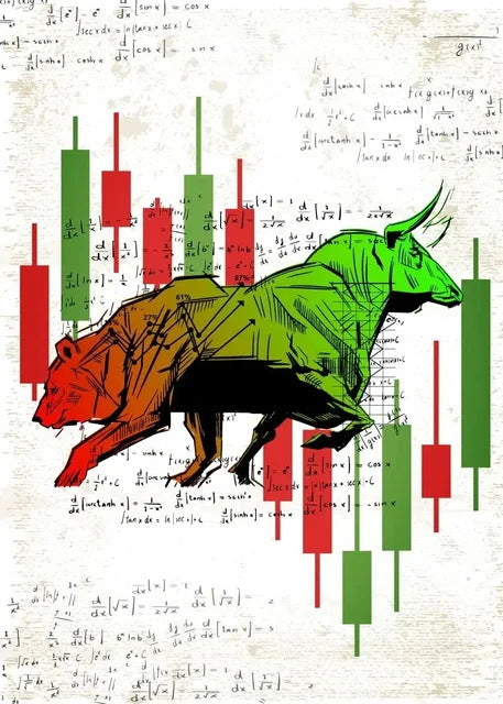 Bear Market Bull Market Rally Poster Decoration Canvas Painting Core