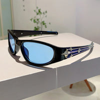 Black Frame Blue Lens