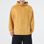 Chinese Style Suede New Chinese Style Pullover Hooded Sweater For Men