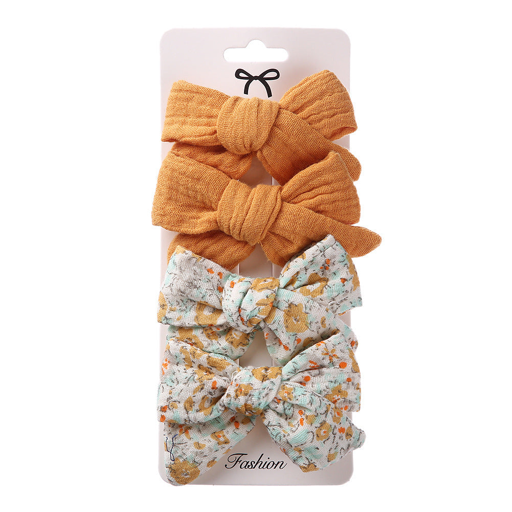 Children's Hair Accessories Cute Bow Cloth Hairpin