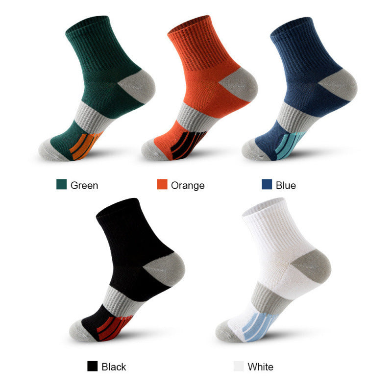 Men's Middle Tube Color Matching Basketball Socks