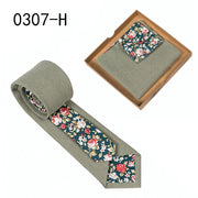 Men's Cotton Floral Tie & Pocket Square Set