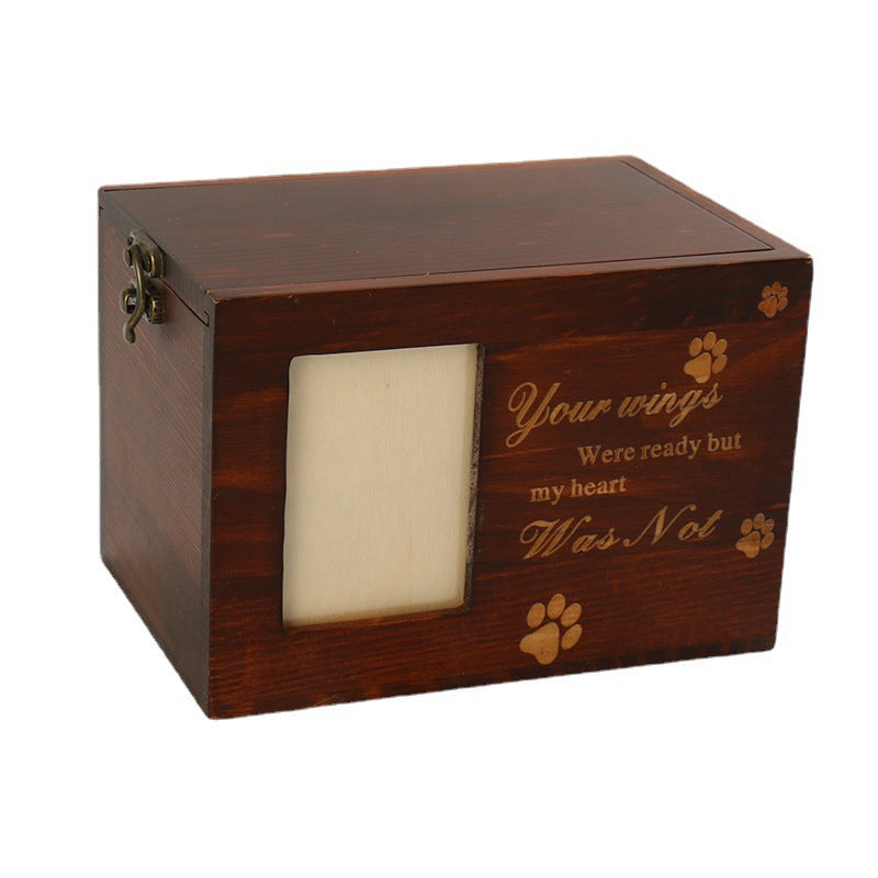 Animal Pet Leash Photo Frame Dogs And Cats Coffin Funeral Products Solid Wood Cinerary Casket