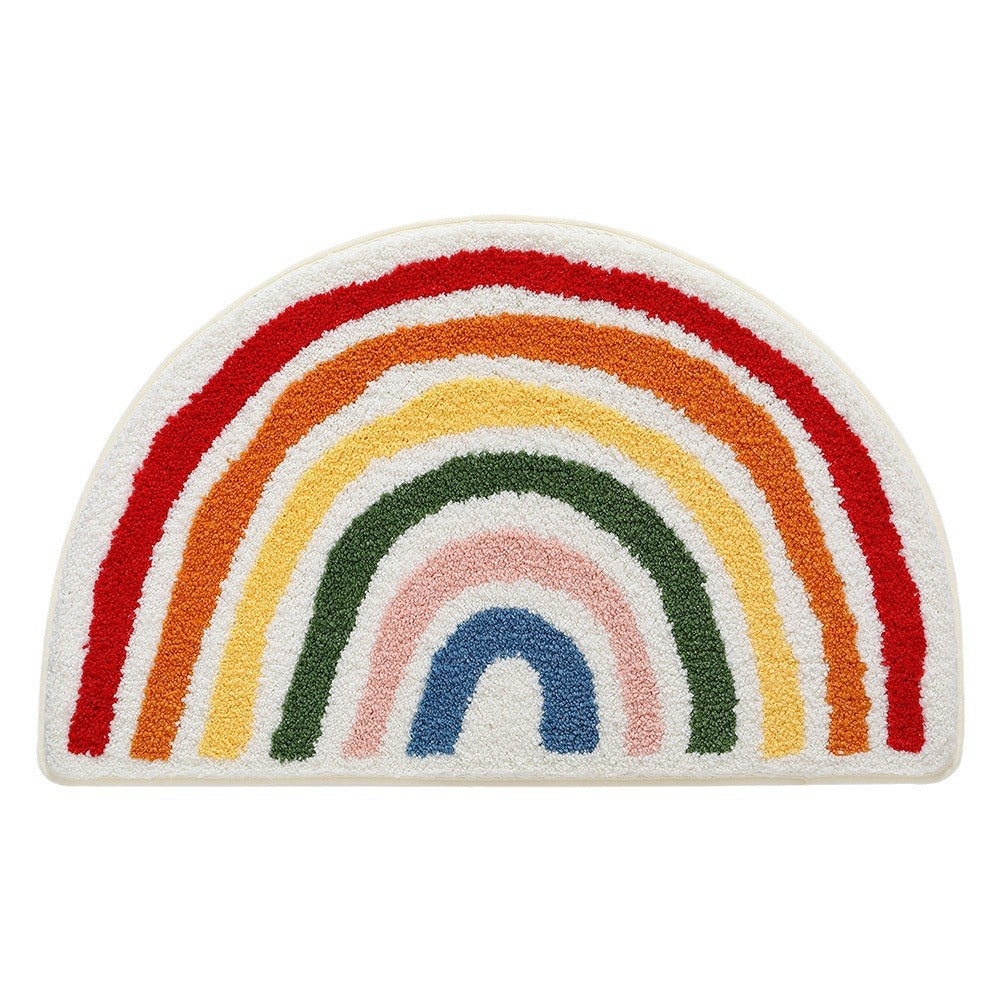 Bathroom Mats Household Bathroom Step Mat Semicircle Non-slip Carpet Door Mat