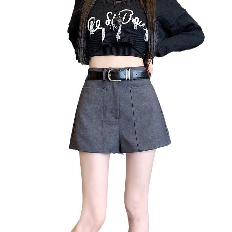 Women’s High-Waist Zipper Hot Pants – Casual College Style Summer Shorts