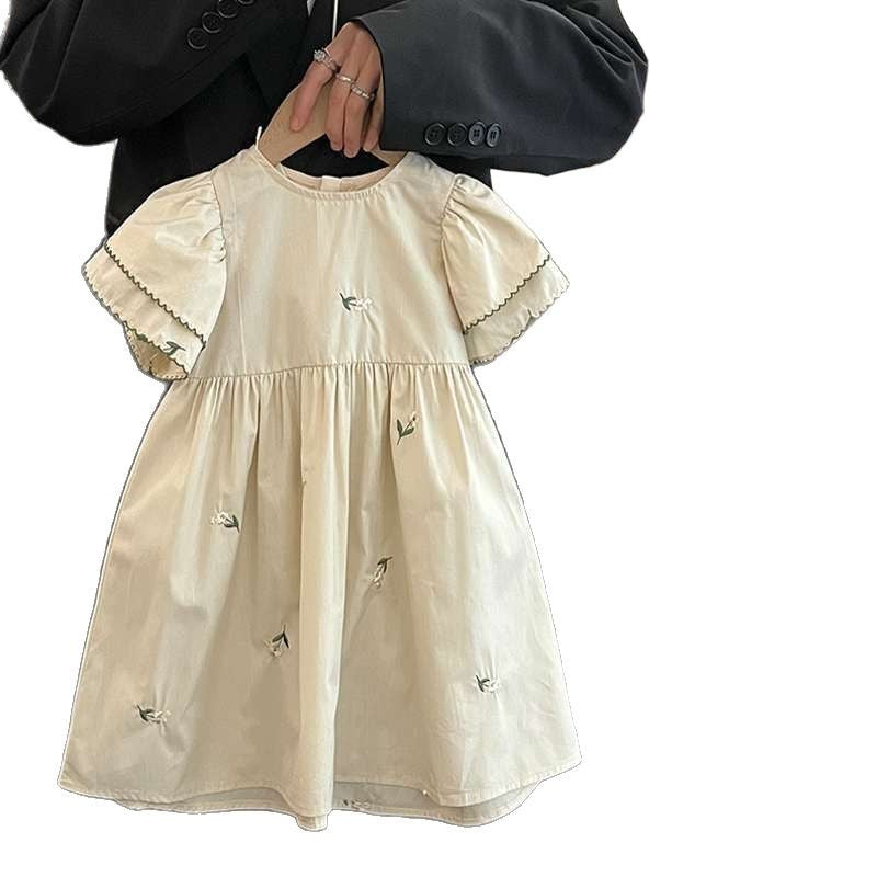 Girls' Floral Embroidery Dress