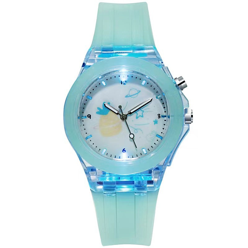 Silicone Cartoon Children's Luminous Fruit Pattern Watch