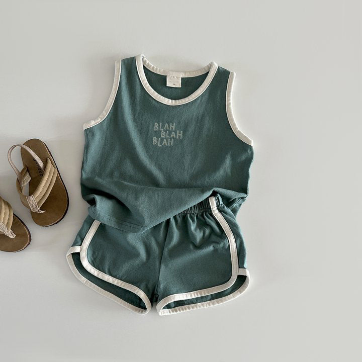 Cotton Vest And Shorts Set For Kids Unisex Summer Wear