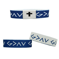 Navy Blue Cross Cloth Label