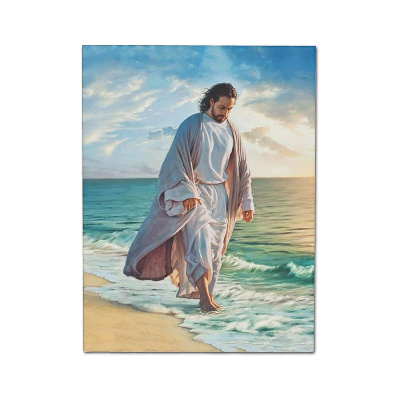 Print Painting Core Jesus Canvas Painting On The Beach