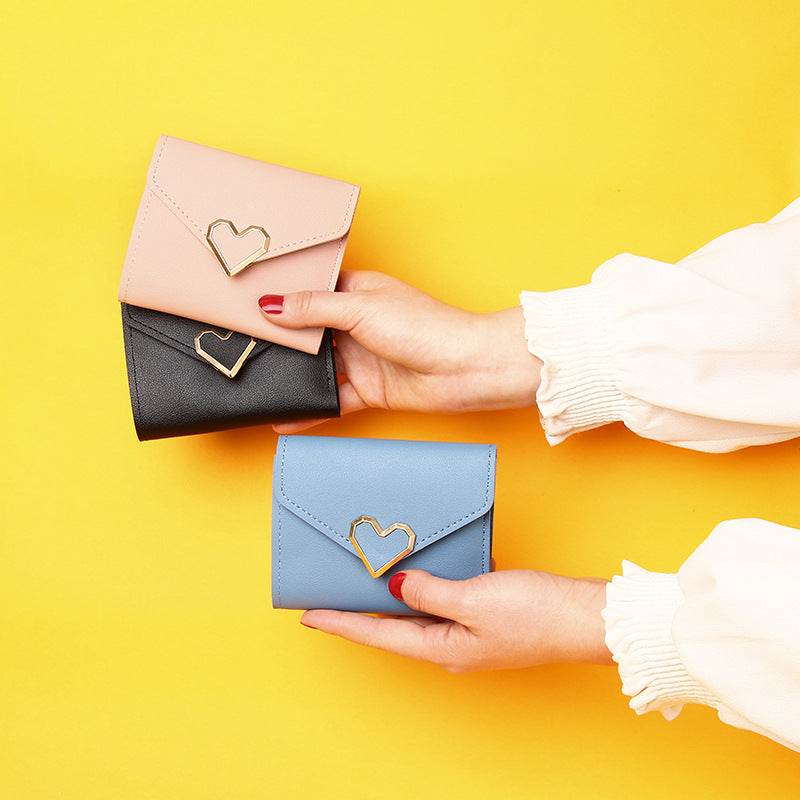 Womens Slim PU Leather Wallet Solid Color For Women