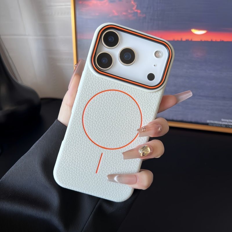 Magnetic Ring Litchi Pattern Phone Case for 17 Series