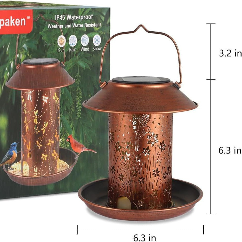 Solar Lamp Feeder Outdoor Waterproof Iron Art