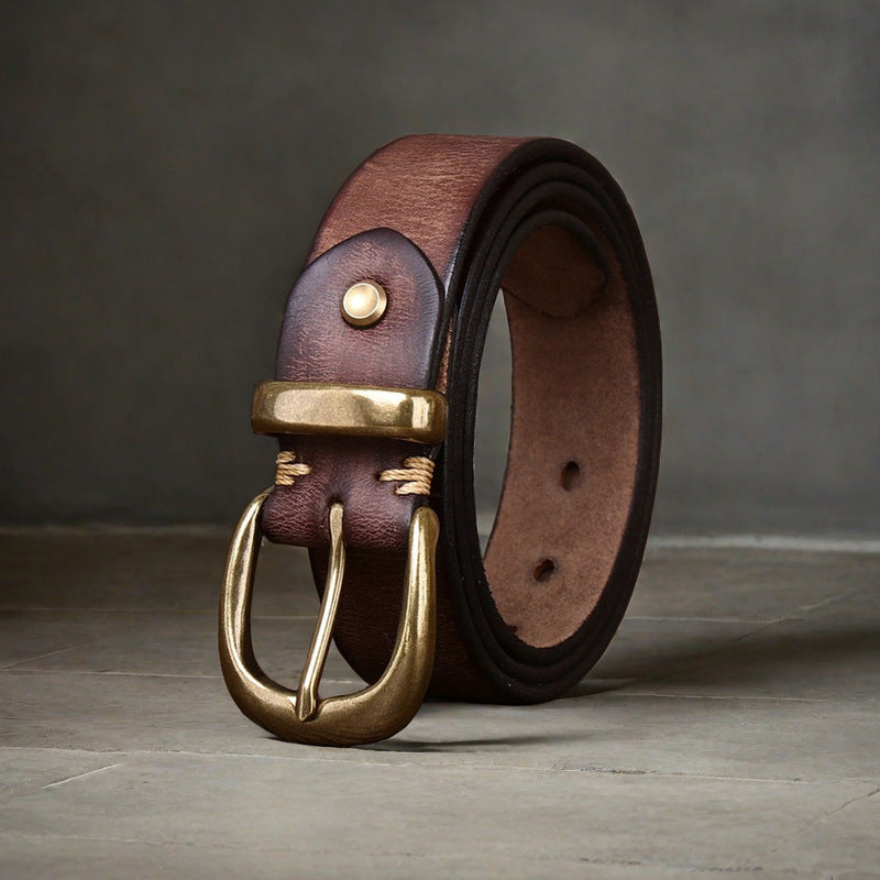 Men's Pure Cattlehide Casual Jeans Belt