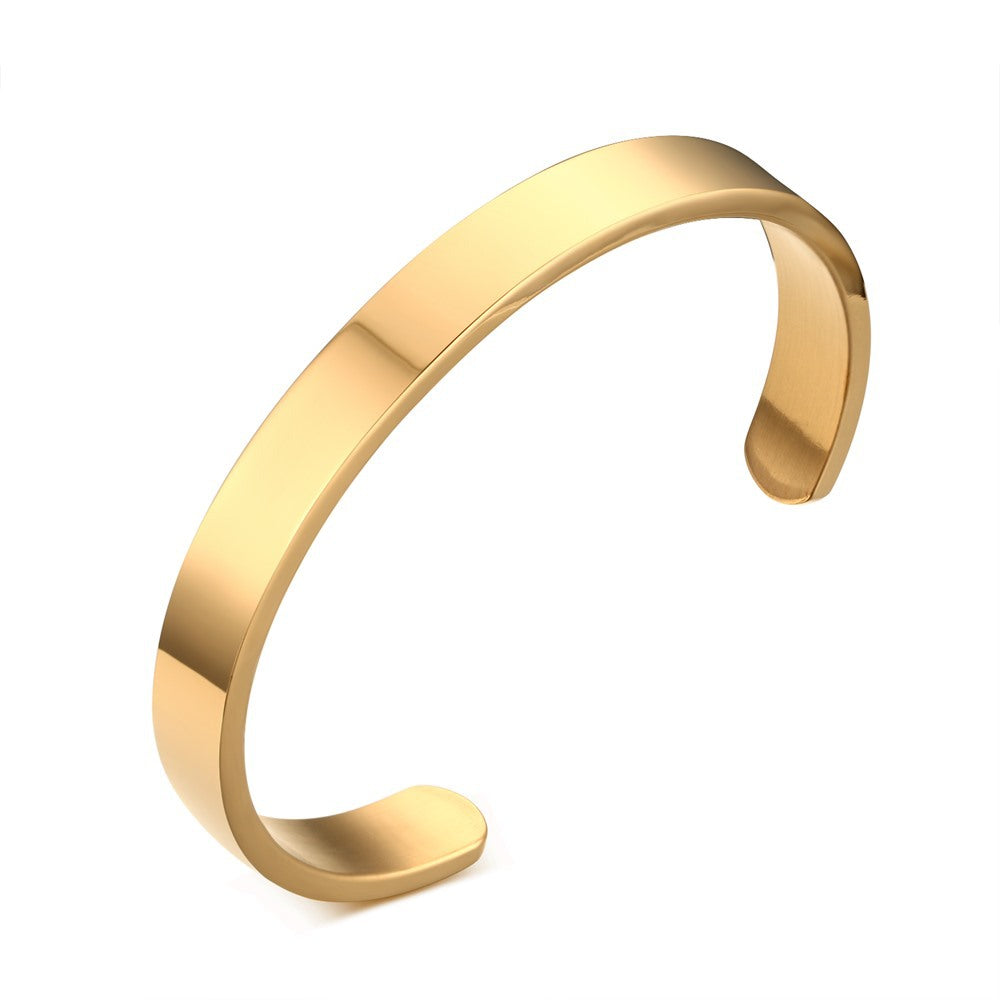 Unisex Stainless Steel Bracelet – Glossy Finish with Drill Hole Design