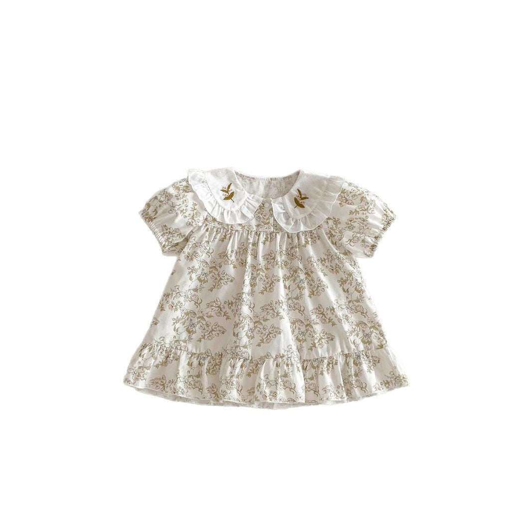 Floral Newborn Outing Dress – Baby Girl Party Dress Outfit