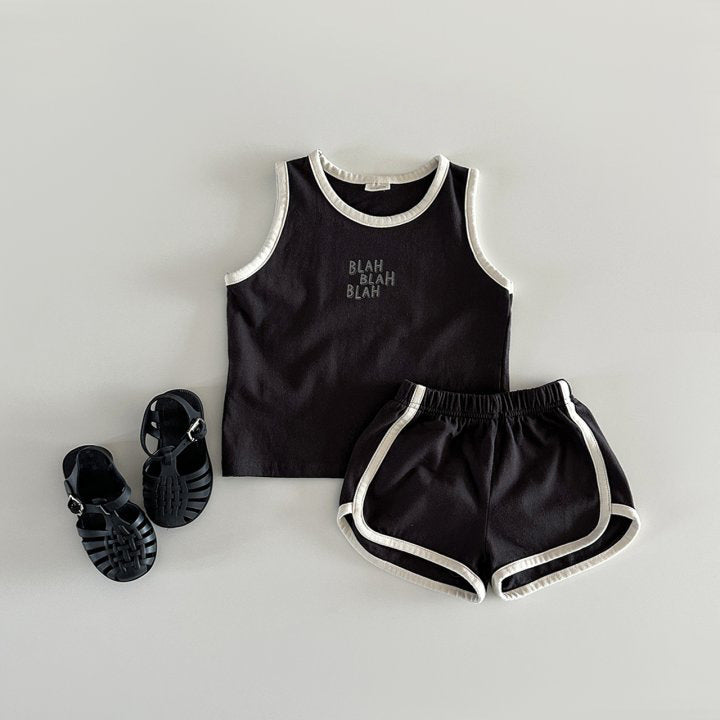 Cotton Vest And Shorts Set For Kids Unisex Summer Wear