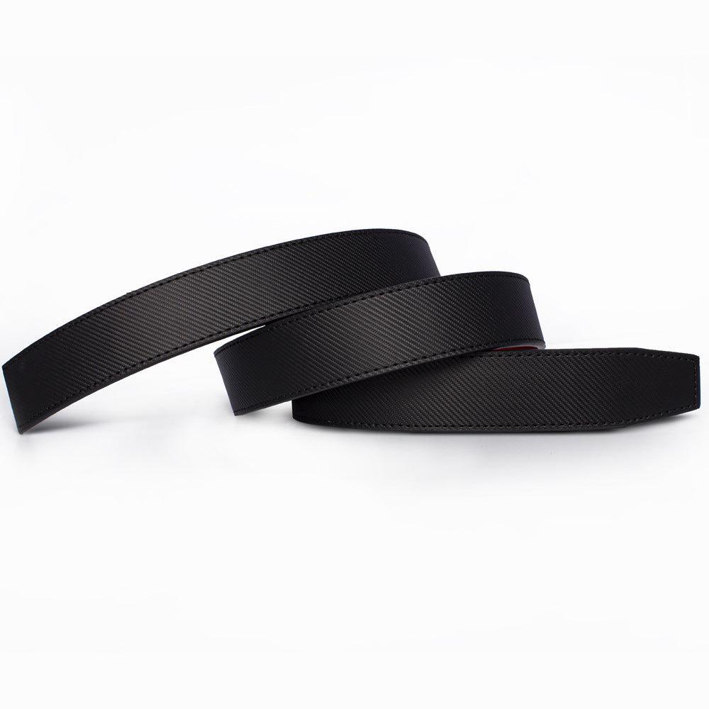 Men's Leather Belt with Alloy Automatic Buckle