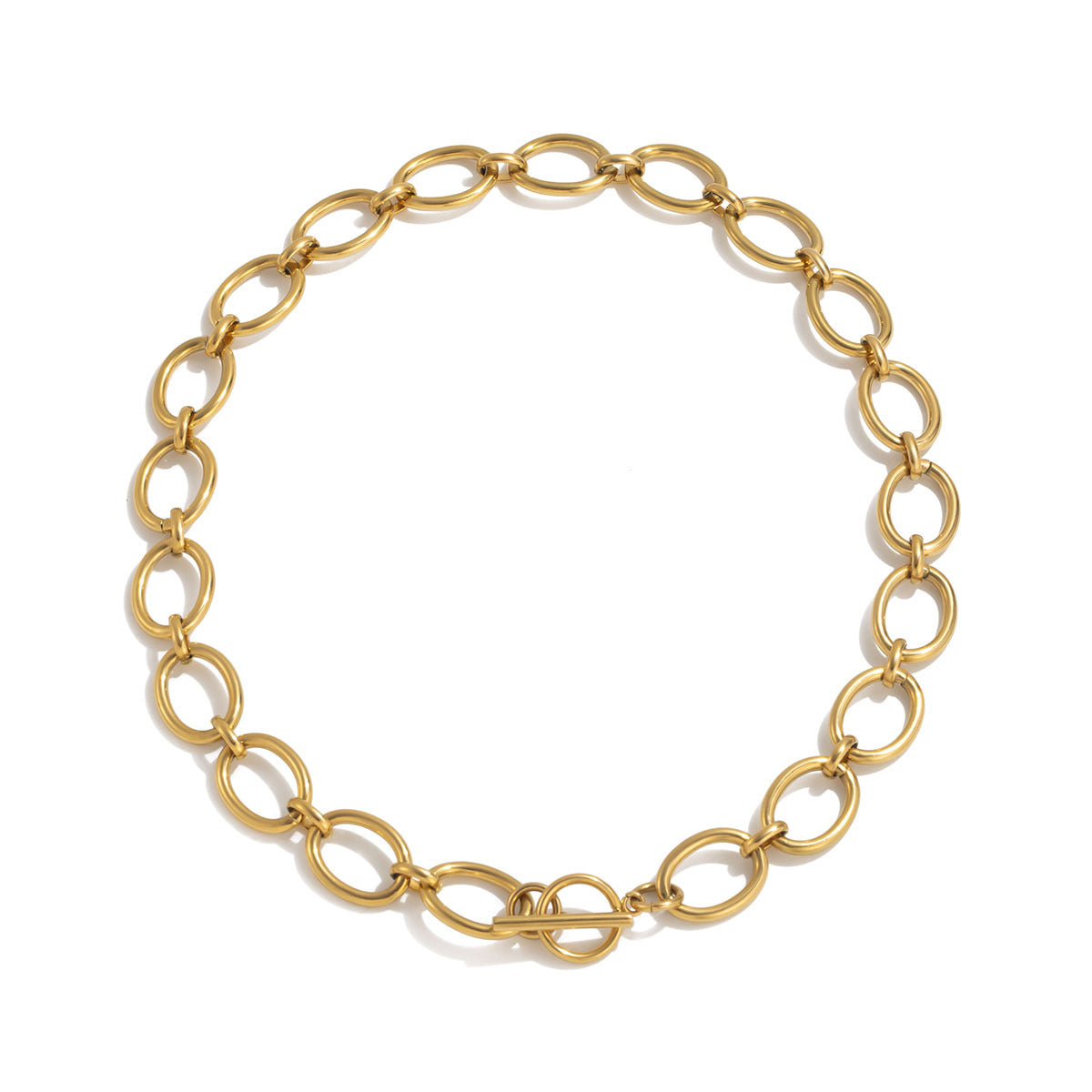 Simple Geometric Circle Titanium Steel Necklace