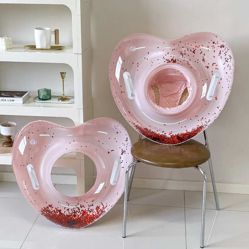 Love Children's Swimming Ring With Handle Sequins