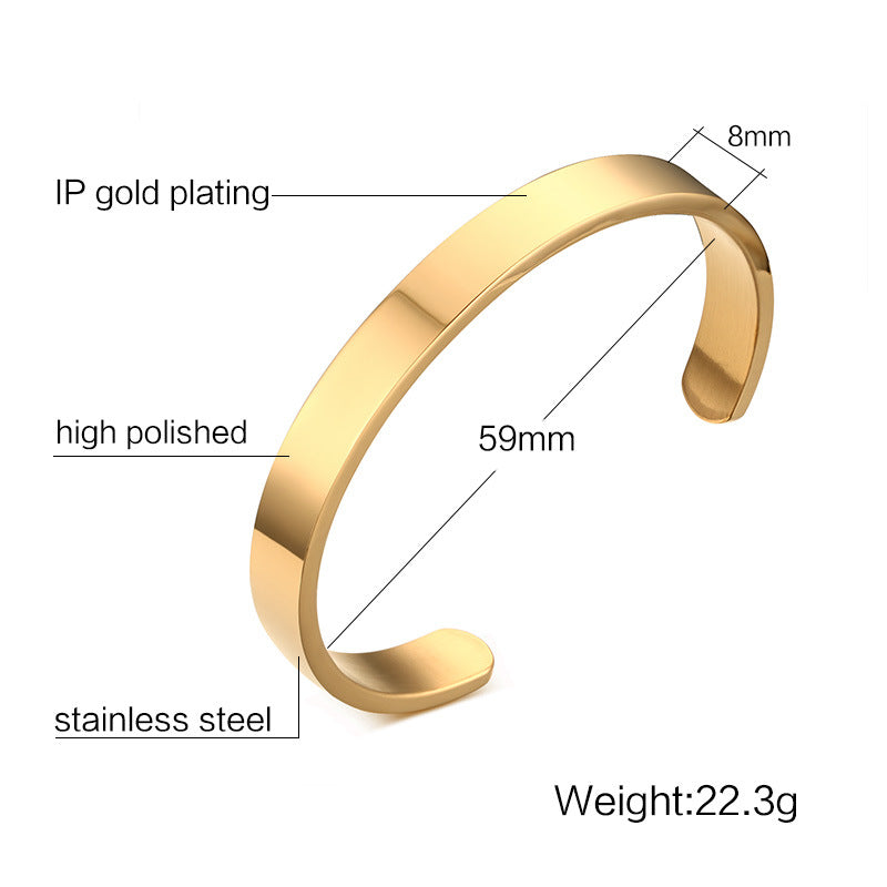 Stainless Steel Glossy Bracelet With Drill