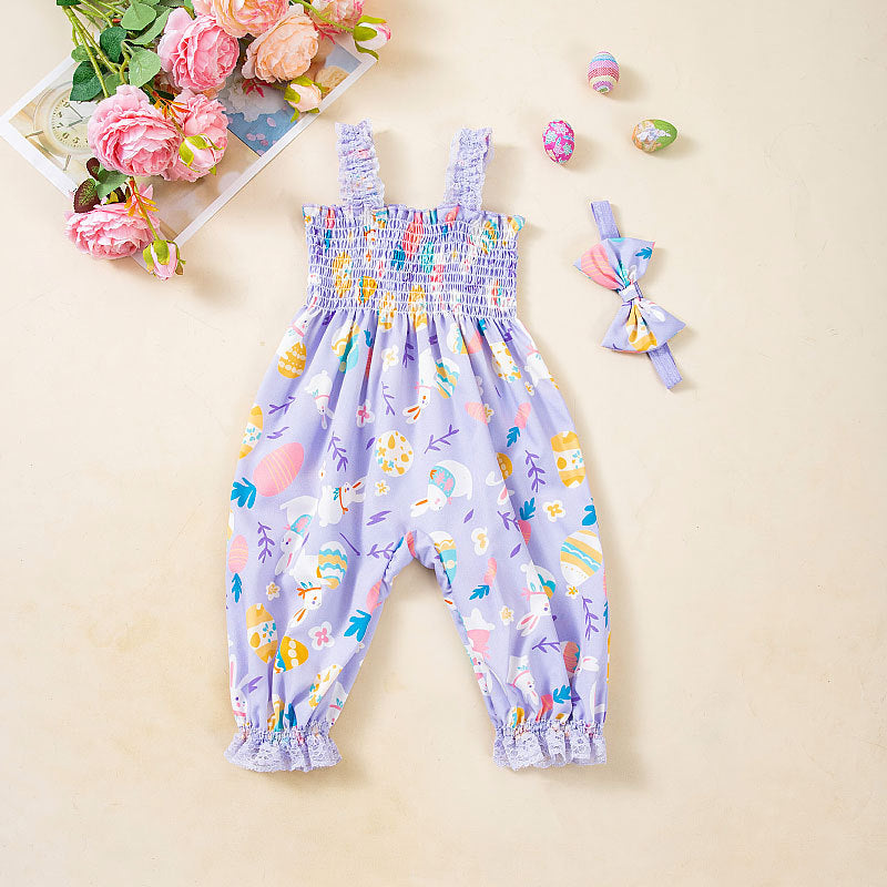 Easter Girls' Jumpsuit Toddler Party Clothing