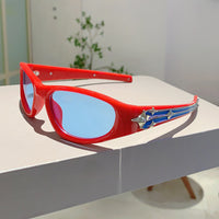 Red Frame Blue Lens