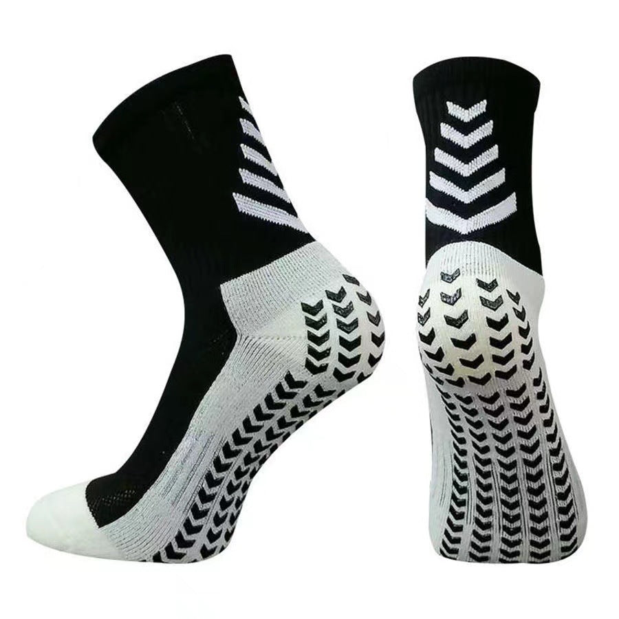 Men's Thickened Mid-Calf Running Socks with Non-Slip Silicone