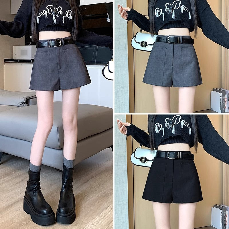 Women’s High-Waist Suit Shorts/Culottes – Summer Gray, Tailored Fit