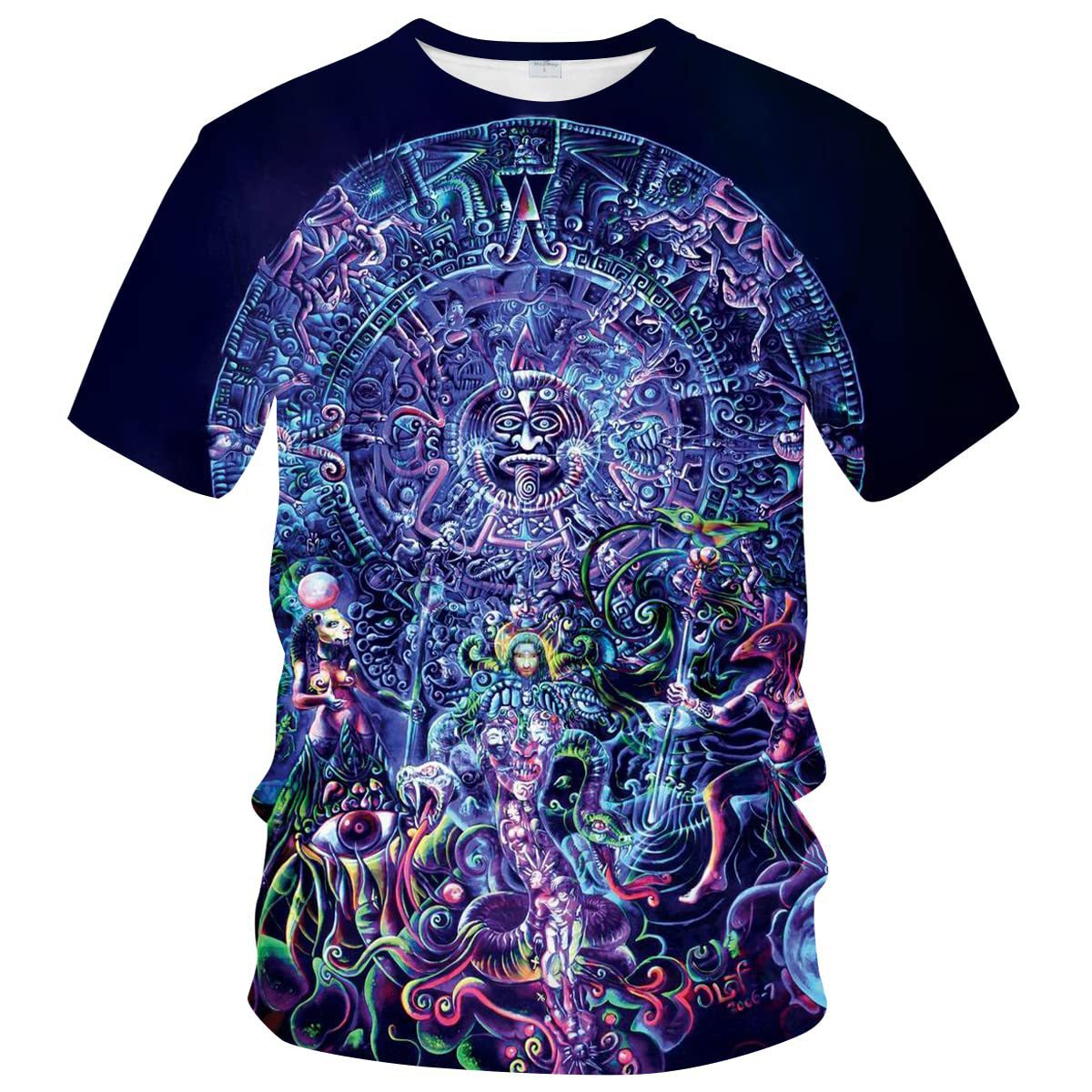 Men's Mexican Maya Realistic Pattern Short Sleeve