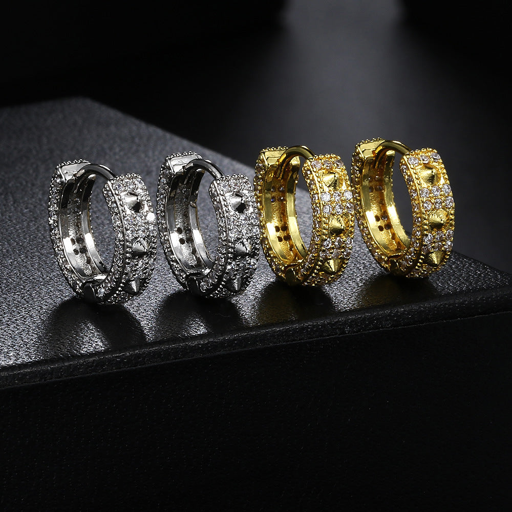 European And American Full Diamond Hip Hop Ear Clip