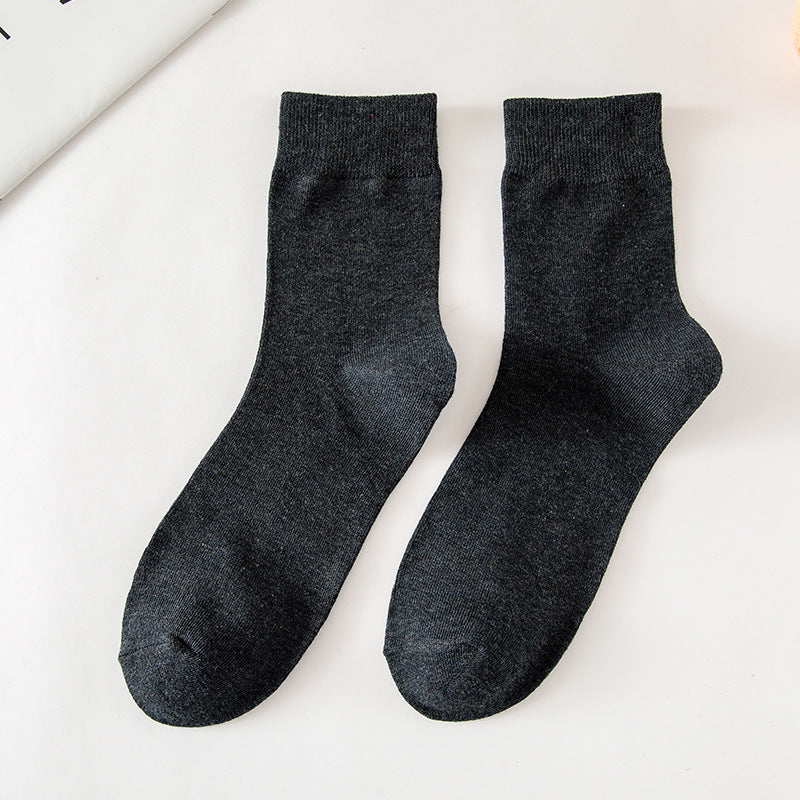 Solid Color Tube Socks for Autumn and Winter